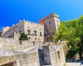 Rhodes Island, Greece, a symbol of Rhodes, the main entrance of the famous Knights Grand Master Palace Royalty Free Stock Photo