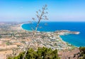 Rhodes island panorama from Tsampika mountain  Greece Royalty Free Stock Photo
