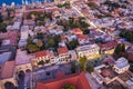 Rhodes old town aerial panoramic view in sunset Rhodes island in Greece Royalty Free Stock Photo