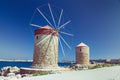 Rhodes windmills Royalty Free Stock Photo