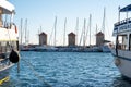 Rhodes Windmills view from the side of the