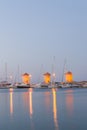 Rhodes Windmills - Wiatraki Rhodes, Greek Royalty Free Stock Photo