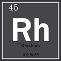 Rhodium chemical element, dark square symbol