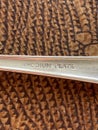 Rhodium plate stamped on 1940s cutlery handle rhodium first used in 1930s for cutlery sets,