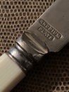 Rhodium plate stamped on 1940s cutlery handle rhodium first used in 1930s for cutlery sets, rhodium is used in plating jewellery s
