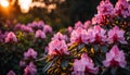 Rhododendron Bloom at Sunset A Garden in Paradise