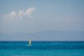Lonely surfer on the Aegean Sea on Rhodos coast