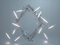 Rhomb frame with fluorescent lamps.