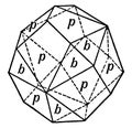 Rhombic Dodecahedron Combined With the Trigonal Tristetrahedron, vintage illustration