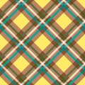 Rhombic seamless checkered pattern in yellow and brown