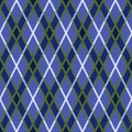 Rhombic tartan seamless texture mainly in blue hues