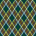 Rhombic tartan seamless texture mainly in green color