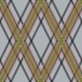 Rhombic tartan brown and gray fabric seamless text Royalty Free Stock Photo