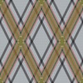 Rhombic tartan brown and gray fabric seamless text