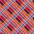 Rhombic tartan fabric seamless texture in warm colors