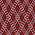 Rhombic tartan seamless texture mainly in red hues