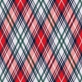 Rhombic tartan seamless texture in red and light grey hues