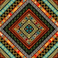 Rhomboid colorful background with ethnic motifs