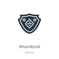 Rhomboid icon vector. Trendy flat rhomboid icon from security collection isolated on white background. Vector illustration can be Royalty Free Stock Photo
