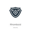 Rhomboid icon vector. Trendy flat rhomboid icon from security collection isolated on white background. Vector illustration can be