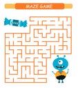 Maze game for children. Help the monster to find the exit.