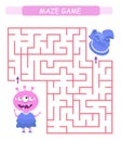 Maze game for children. Help the monster to find the exit.