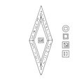 Rhombus, Diamond, crystal, logo of the elements of nature. Elements of ethno, fantasy, antiquity, amulets, secret symbols. Doodle