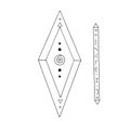 Rhombus, Diamond, crystal, logo of the elements of nature. Elements of ethno, fantasy, antiquity, amulets, secret symbols. Doodle