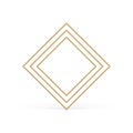 Rhombus golden level frame four side angular mathematical boundary edge 3d element realistic vector