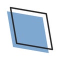 Rhombus groovy frame simple element