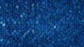 Rhombus pattern metallic blue surface 3D render