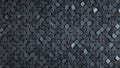 Rhombus pattern metallic grey surface 3D render