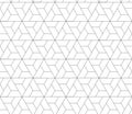 RHOMBUS IN TRIANGLE. SEAMLESS VECTOR PATTERN. MODERN STYLISH MONOCHROME MESH TEXTURE. TRENDY CROSSING GEOMETRIC DESIGN