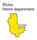 Rhone french department map