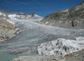 Rhone glacier and Alpine peaks near Furka Pass, Switzerland Royalty Free Stock Photo