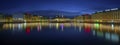 Rhone river and bridge in Geneva, Switzerland, HDR Royalty Free Stock Photo