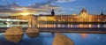 Rhone river in Lyon city at sunset Royalty Free Stock Photo