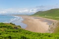 Rhossili beach The Gower South Wales one of the best beaches in the UK Royalty Free Stock Photo