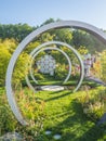 RHS Chelsea Flower Show 2017. The Breast Cancer Now Garden: Through the Microscope. Royalty Free Stock Photo