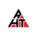 RHT triangle letter logo design with triangle shape. RHT triangle logo design monogram. RHT triangle vector logo template with red Royalty Free Stock Photo