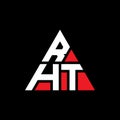 RHT triangle letter logo design with triangle shape. RHT triangle logo design monogram. RHT triangle vector logo template with red Royalty Free Stock Photo