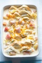 Rhubarb bread & butter pudding Royalty Free Stock Photo