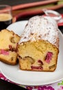 Rhubarb cake with marzipan