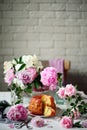 Rhubarb german  band cake.style vintage Royalty Free Stock Photo