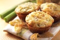 Rhubarb and ginger muffins