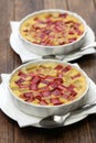 Rhubarb pudding cake Royalty Free Stock Photo