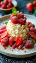 Rhubarb and Strawberry Dessert Plate. Summer dessert