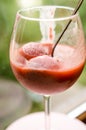 Rhubarb and strawberry kissel in a glass Royalty Free Stock Photo