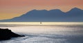 Rhum island from Morar, Scotland Royalty Free Stock Photo