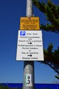 Signage explaining parking restrictions